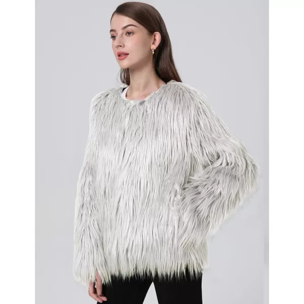 Gihuo Women' s Faux Fur Coat Open Front Furry Coats Long Sleeve Parka Shaggy Jacket 2023 Winter Cardigan Outerwear