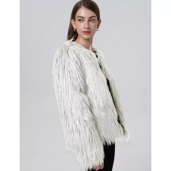 Gihuo Women' s Faux Fur Coat Open Front Furry Coats Long Sleeve Parka Shaggy Jacket 2023 Winter Cardigan Outerwear