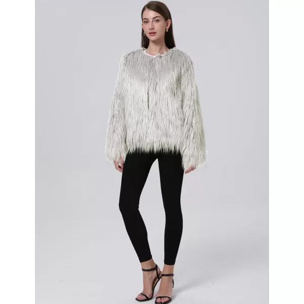 Gihuo Women' s Faux Fur Coat Open Front Furry Coats Long Sleeve Parka Shaggy Jacket 2023 Winter Cardigan Outerwear