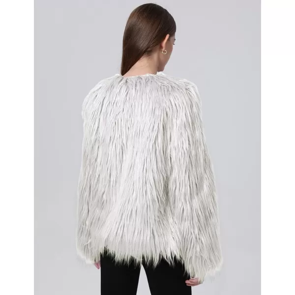 Gihuo Women' s Faux Fur Coat Open Front Furry Coats Long Sleeve Parka Shaggy Jacket 2023 Winter Cardigan Outerwear