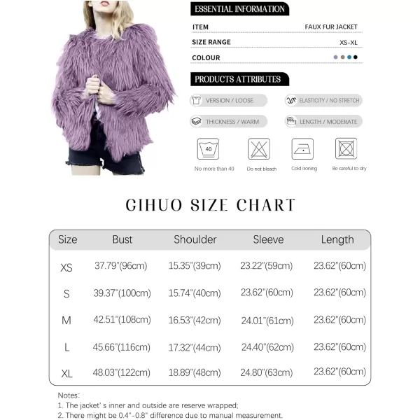 Gihuo Women' s Faux Fur Coat Open Front Furry Coats Long Sleeve Parka Shaggy Jacket 2023 Winter Cardigan Outerwear