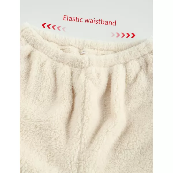 Gihuo Women' s Fluffy Pajamas Set Fleece Pullover Pants Loose Plush Sleepwear 2 Piece Pjs Set Warm Loungewear Fuzzy