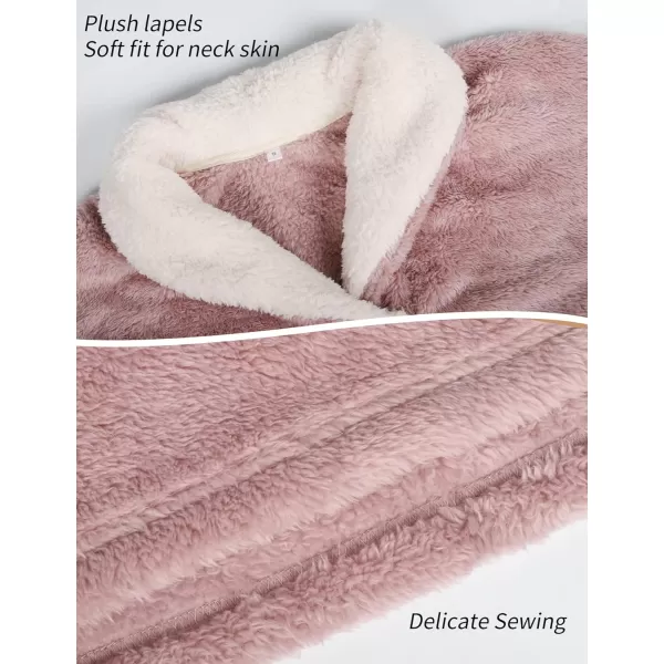 Gihuo Women' s Fluffy Pajamas Set Fleece Pullover Pants Loose Plush Sleepwear 2 Piece Pjs Set Warm Loungewear Fuzzy