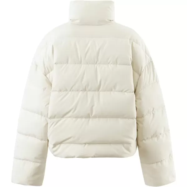 Gihuo Women’ s Puffer Jacket Long Sleeve Full Zip Quilted Jackets Stand Collar Padded Coat Winter Warm Outerwear