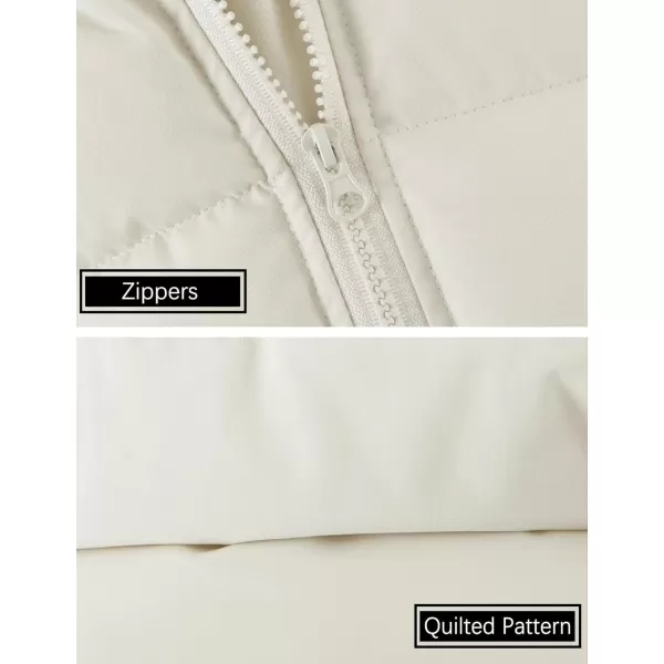 Gihuo Women’ s Puffer Jacket Long Sleeve Full Zip Quilted Jackets Stand Collar Padded Coat Winter Warm Outerwear