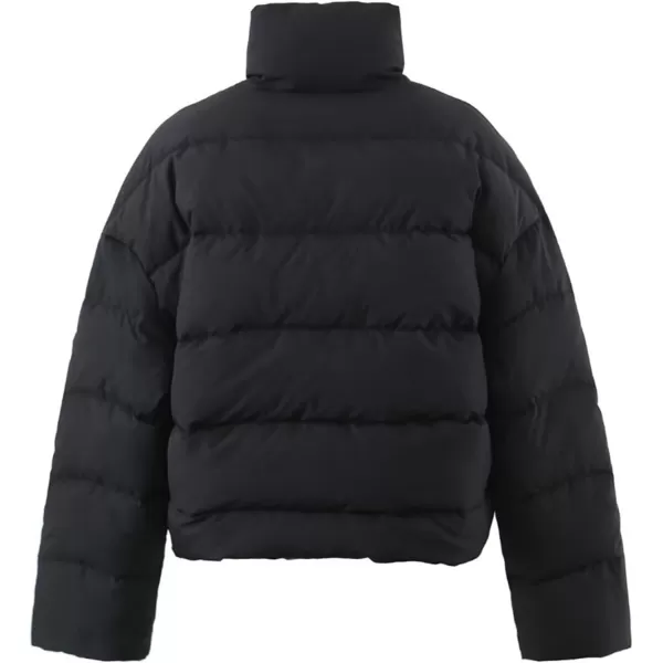 Gihuo Women’ s Puffer Jacket Long Sleeve Full Zip Quilted Jackets Stand Collar Padded Coat Winter Warm Outerwear