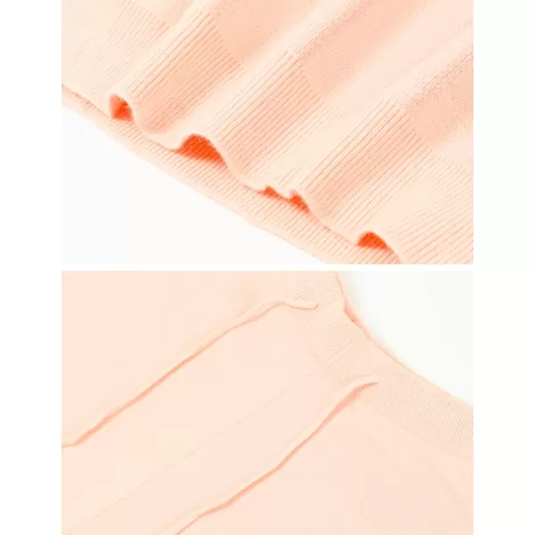 Gihuo Women' s Striped 2 Piece Outfits Crewneck Knit Pullover Sweater Shorts Set Wide Leg Matching Set Loungewear