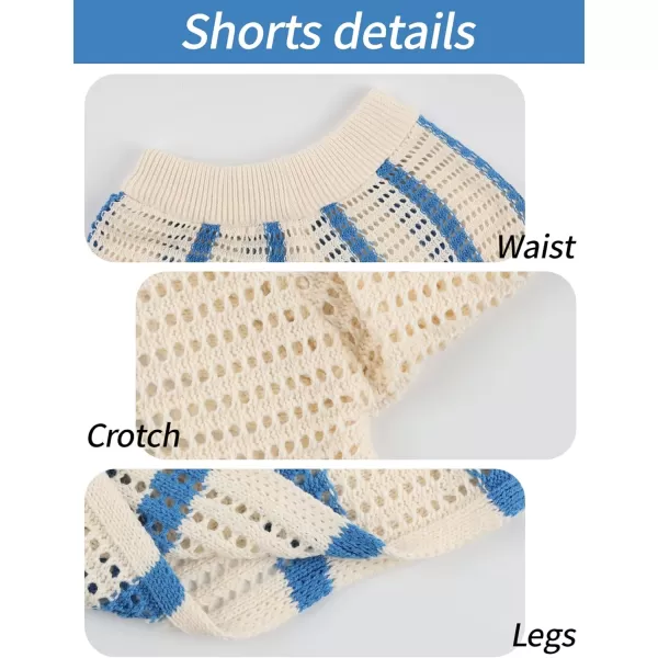 Gihuo Women' s Y2K 2 Piece Knit Outfits Striped Sweater Shorts Set Color Block Long Sleeve Button Up Shirts Shorts