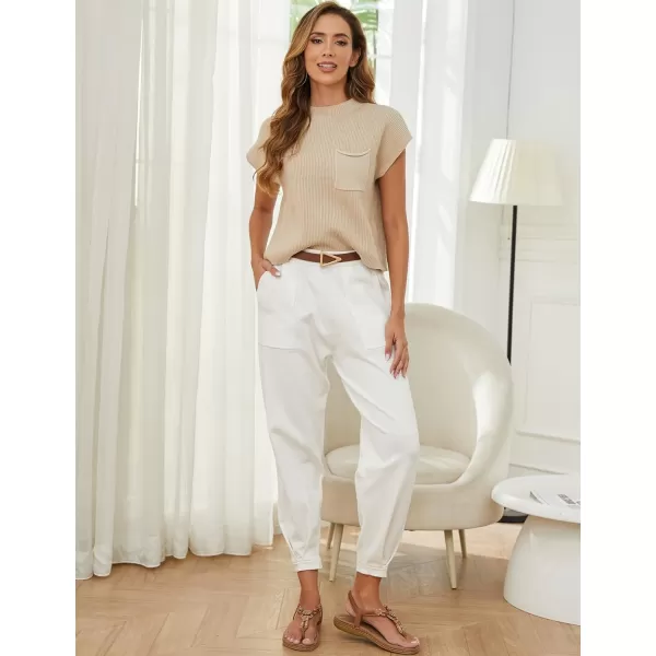 Gihuo Women's 2 Piece Outfits Cozy Knit Pullover Tops High Waisted Pants Sweater Set Lounge Sets with Pockets