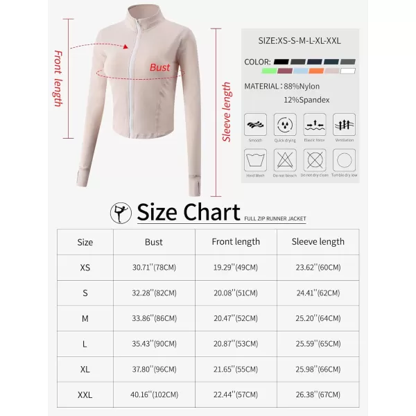 Gihuo Women's Athletic Full Zip Lightweight Workout Jacket with Thumb Holes