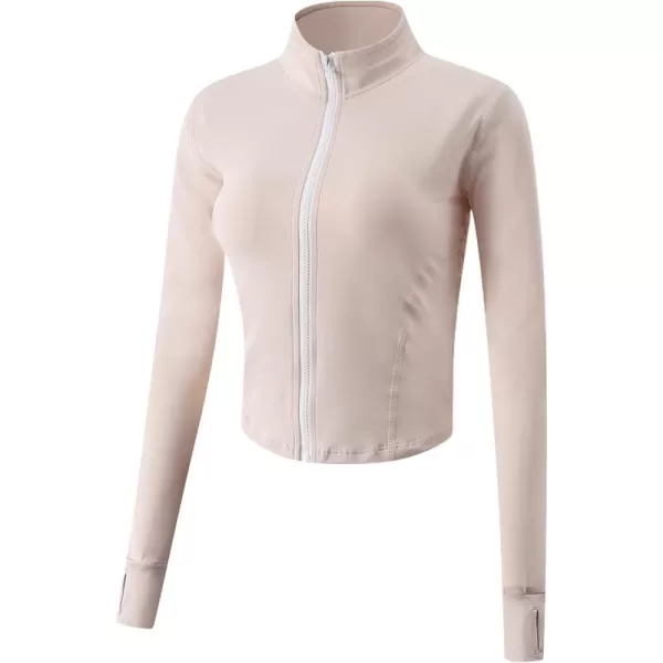 Gihuo Women's Athletic Full Zip Lightweight Workout Jacket with Thumb Holes