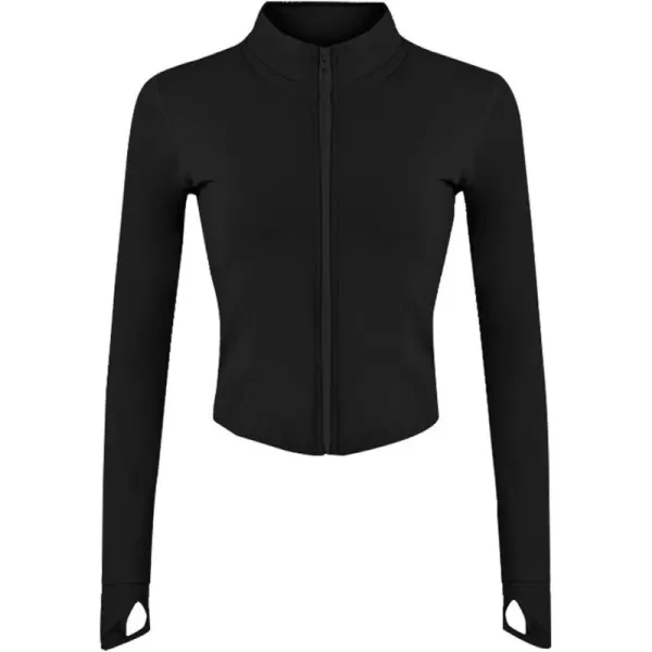 Gihuo Women's Athletic Full Zip Lightweight Workout Jacket with Thumb Holes