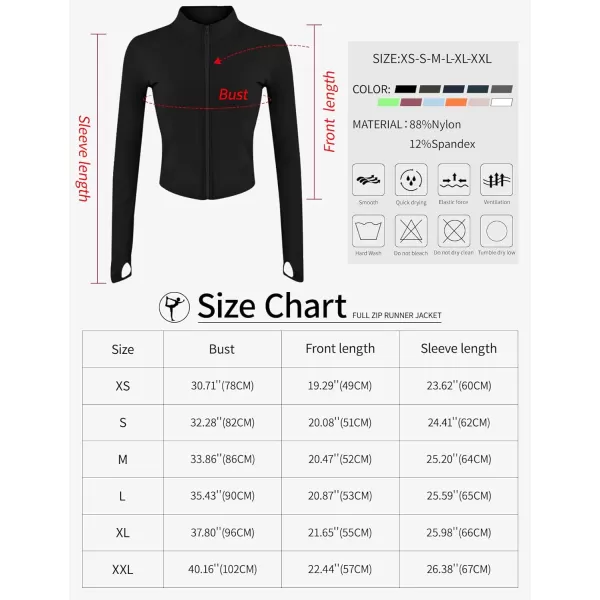 Gihuo Women's Athletic Full Zip Lightweight Workout Jacket with Thumb Holes