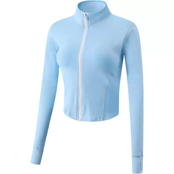 Gihuo Women's Athletic Full Zip Lightweight Workout Jacket with Thumb Holes
