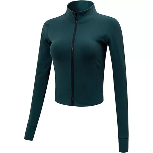 Gihuo Women's Athletic Full Zip Lightweight Workout Jacket with Thumb Holes