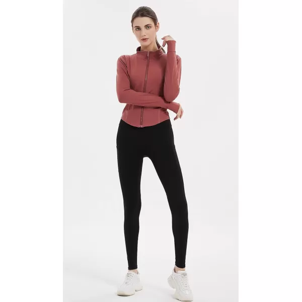 Gihuo Women's Athletic Full Zip Lightweight Workout Jacket with Thumb Holes