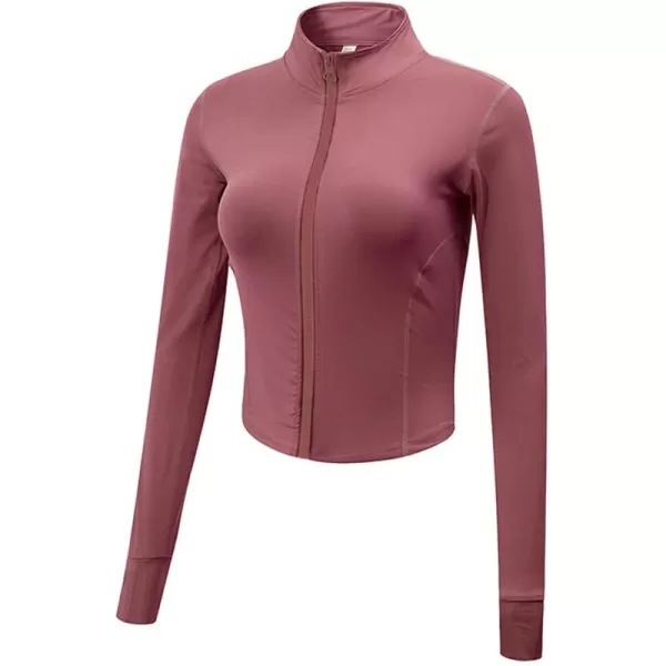 Gihuo Women's Athletic Full Zip Lightweight Workout Jacket with Thumb Holes