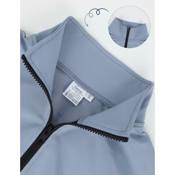 Gihuo Women's Athletic Full Zip Lightweight Workout Jacket with Thumb Holes