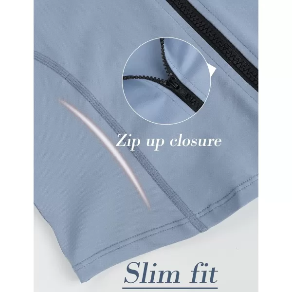 Gihuo Women's Athletic Full Zip Lightweight Workout Jacket with Thumb Holes