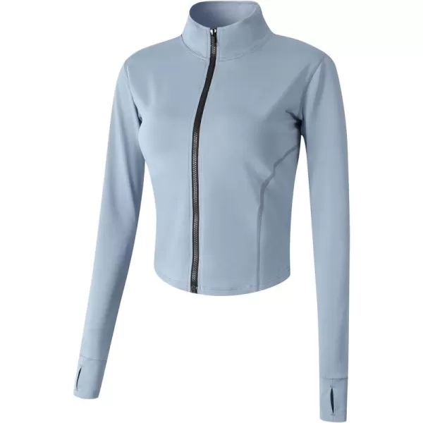 Gihuo Women's Athletic Full Zip Lightweight Workout Jacket with Thumb Holes