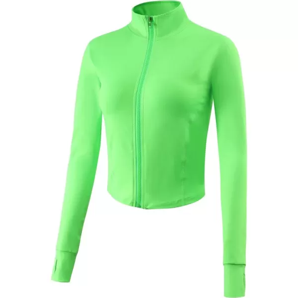 Gihuo Women's Athletic Full Zip Lightweight Workout Jacket with Thumb Holes