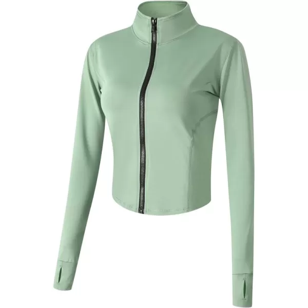 Gihuo Women's Athletic Full Zip Lightweight Workout Jacket with Thumb Holes