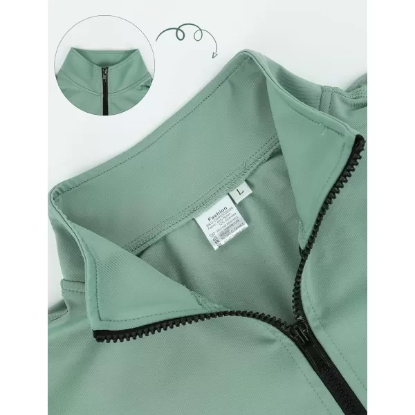 Gihuo Women's Athletic Full Zip Lightweight Workout Jacket with Thumb Holes