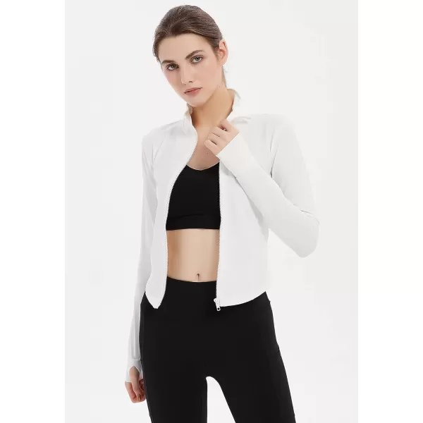 Gihuo Women's Athletic Full Zip Lightweight Workout Jacket with Thumb Holes