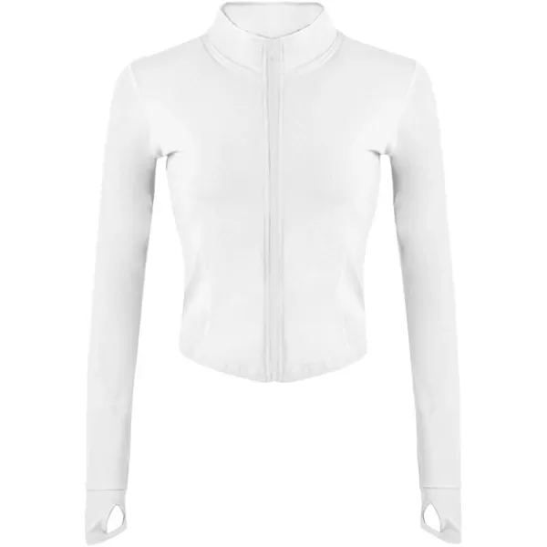 Gihuo Women's Athletic Full Zip Lightweight Workout Jacket with Thumb Holes