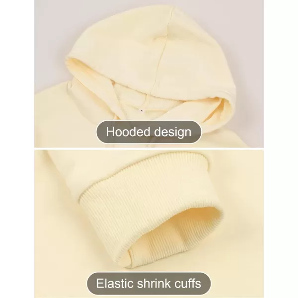 Gihuo Women's Basic Long Sleeve Pullover Loose Fit Drawstring Hoodies Graphic Sweatshirt with Pockets