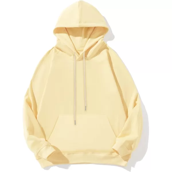 Gihuo Women's Basic Long Sleeve Pullover Loose Fit Drawstring Hoodies Graphic Sweatshirt with Pockets