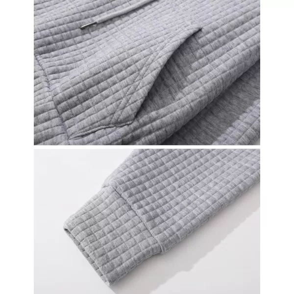 Gihuo Women's Casual Long Sleeve Waffle Hoodie Drawstring Pullover Sweatshirts Crop Top with Pockets