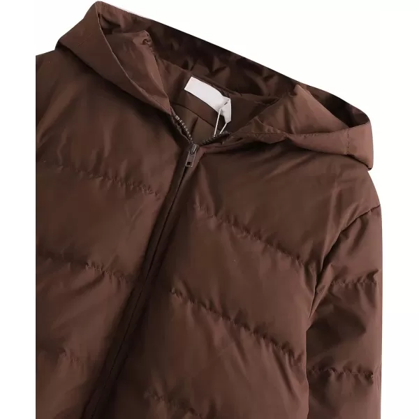 Gihuo Women's Crop Puffer Jacket Winter Warm Hooded Short Jacket Outerwear