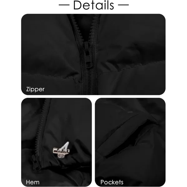 Gihuo Women's Crop Puffer Vest Zip Up Stand Collar Winter Sleveless Short Vest Gilet