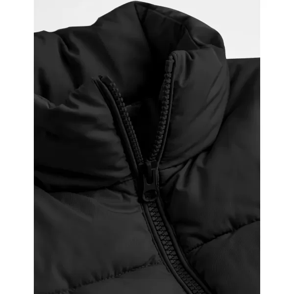 Gihuo Women's Cropped Puffer Jacket Winter Stand Up Collar Zip Up Padded Coat Short Warm Quited Jackets
