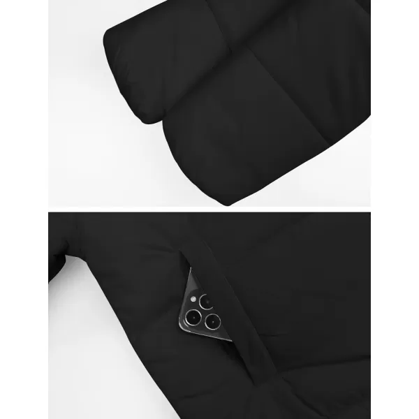 Gihuo Women's Cropped Puffer Jacket Winter Stand Up Collar Zip Up Padded Coat Short Warm Quited Jackets