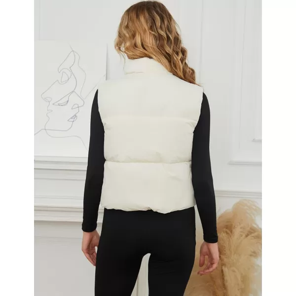 Gihuo Women's Cropped Puffer Vest Quilted Lightweight Sleeveless Jacket Padded Zip Up Down Vest Outerwear