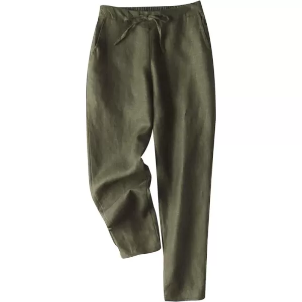 Gihuo Women's Elastic Waist Drawstring Solid Pants Tapered Trousers with Pockets