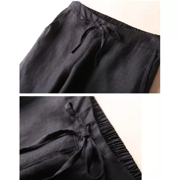 Gihuo Women's Elastic Waist Drawstring Solid Pants Tapered Trousers with Pockets