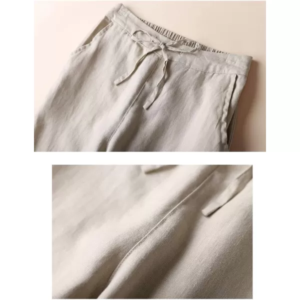 Gihuo Women's Elastic Waist Drawstring Solid Pants Tapered Trousers with Pockets