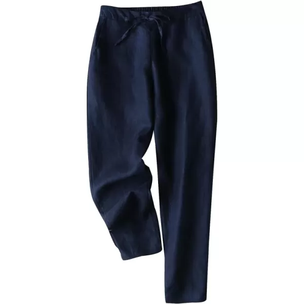 Gihuo Women's Elastic Waist Drawstring Solid Pants Tapered Trousers with Pockets
