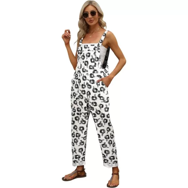 Gihuo Women's Fashion Baggy Loose Linen Overalls Jumpsuit
