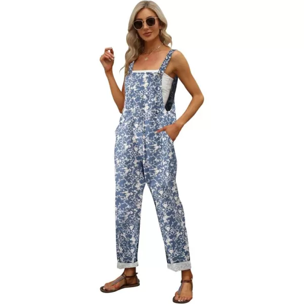 Gihuo Women's Fashion Baggy Loose Linen Overalls Jumpsuit