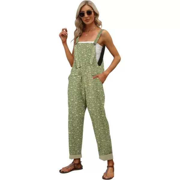 Gihuo Women's Fashion Baggy Loose Linen Overalls Jumpsuit