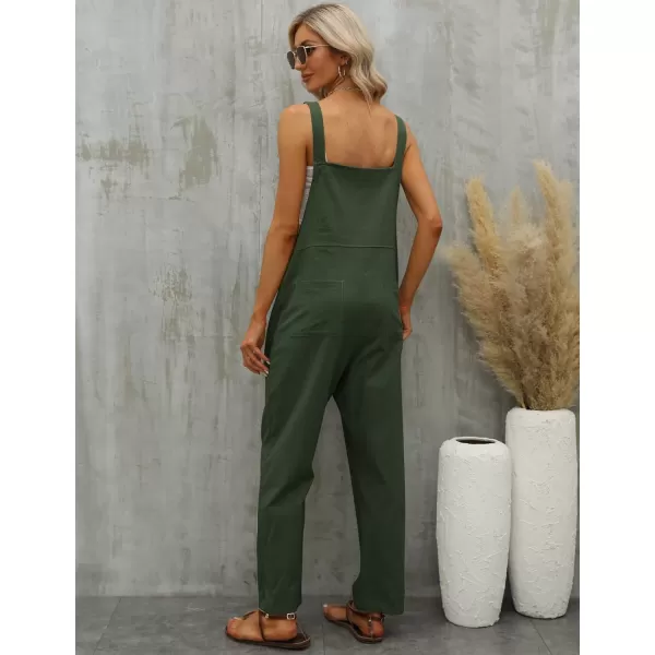 Gihuo Women's Fashion Baggy Loose Linen Overalls Jumpsuit