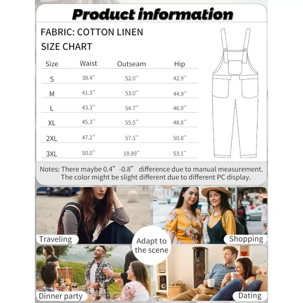 Gihuo Women's Fashion Baggy Loose Linen Overalls Jumpsuit