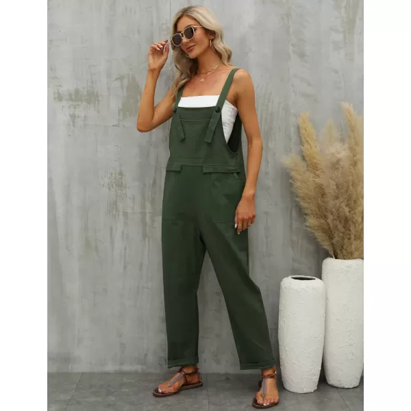 Gihuo Women's Fashion Baggy Loose Linen Overalls Jumpsuit