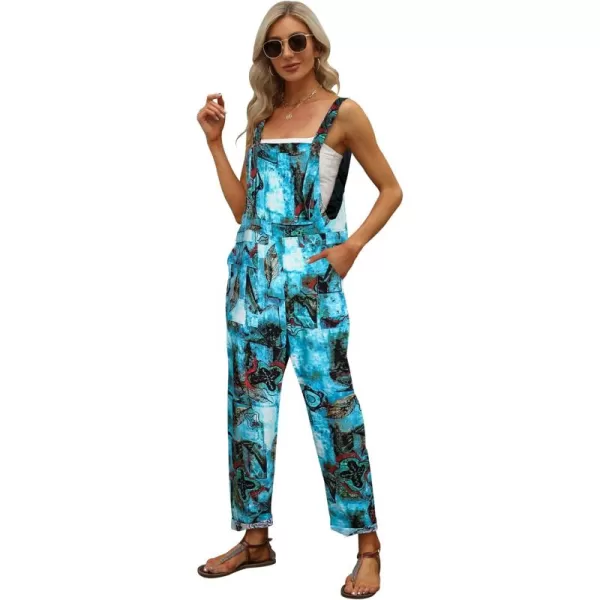 Gihuo Women's Fashion Baggy Loose Linen Overalls Jumpsuit