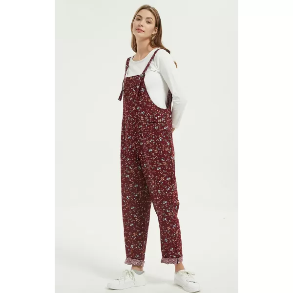Gihuo Women's Fashion Baggy Loose Linen Overalls Jumpsuit