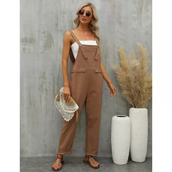 Gihuo Women's Fashion Baggy Loose Linen Overalls Jumpsuit